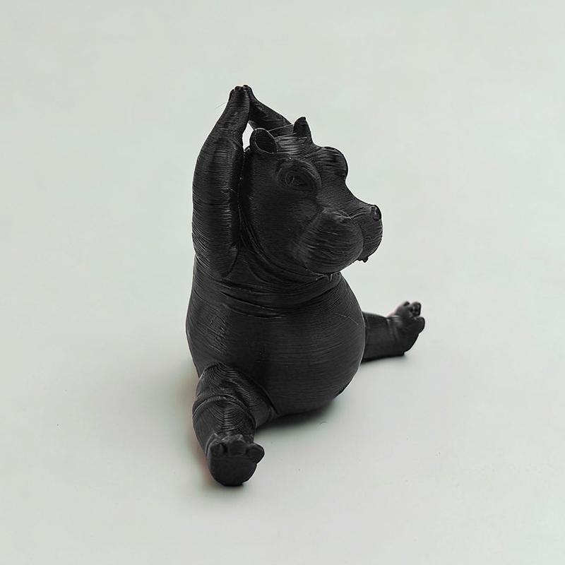 1Pcs Hippopotamus Figurine 3D Printing Yoga Hippopotamus Statue Multiple Styles Hippopotamus Decorative Ornament