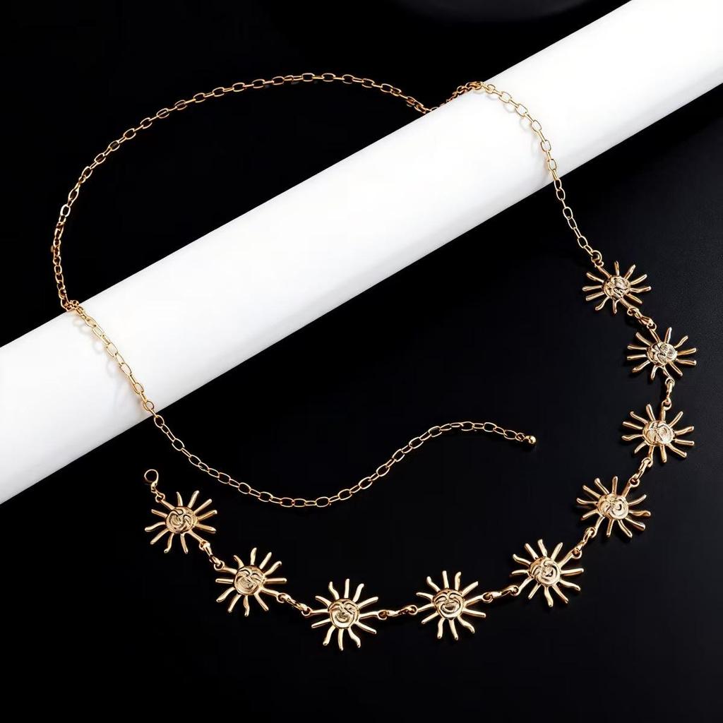 European & American Smiley Sunflower Metal Waist Chain for Women