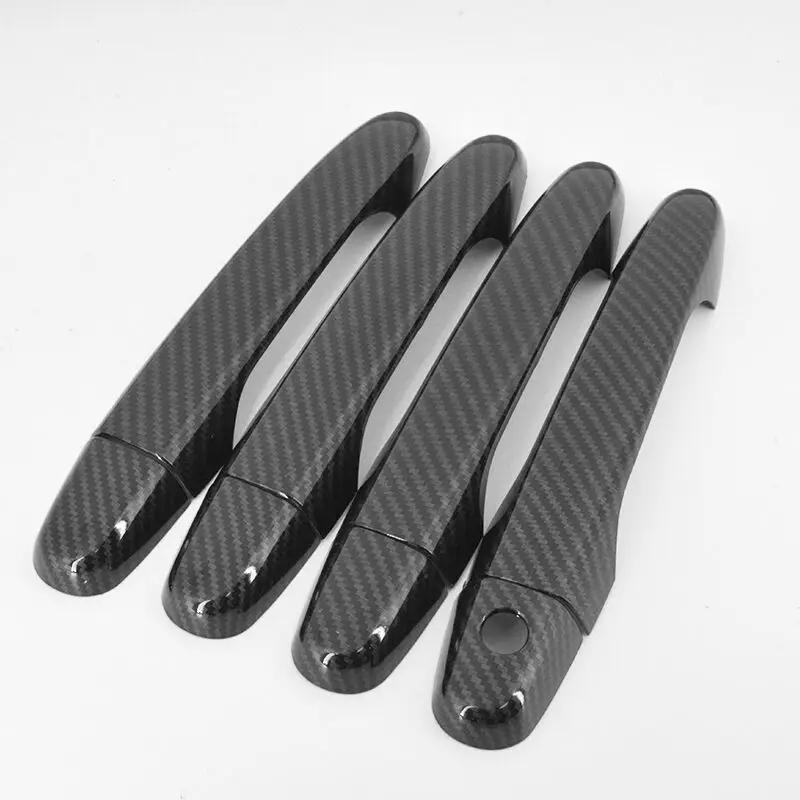 For Honda JADE 2014 2015 2016 2017 2018  ABS Chrome Carbon Fiber Black Door Handle Cover Trim Sticker Car Styling Accessory