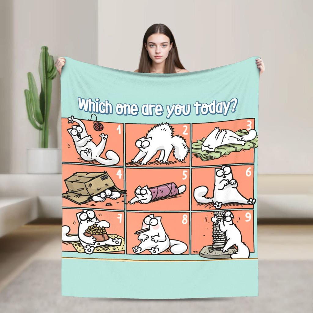 Simons Cat Cute Animal Anime Blanket Quality Warm Soft  Bedding Throws Winter Kids Outdoor Print Bedspread