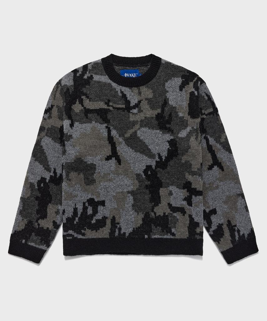 Eoweikeunyuyog (U) Camo Crewneck Sweater Camo Crewneck Sweater Black