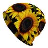 1pc Bohemian Sunflower Knit Hat - Lightweight Stretchable Sunflower Print Suitable for Valentine' Day, Teacher Gifts, Graduation, Ramadan - Machine Wa