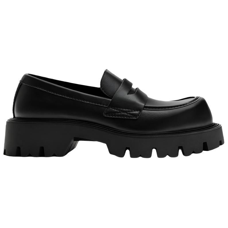 Zara Pu Versatile Slip-On Loafers Men Shoes Black 2660620800