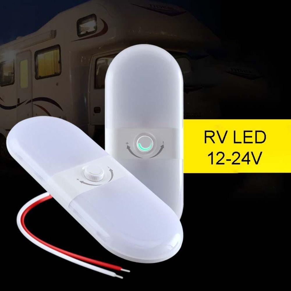 

12-24V Caravans Ceiling Lamp 3 Color Dimmable Dome Night Lights Universal RV LED
