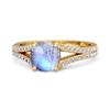 Moonstone Split Pave Band Ring - 925 Sterling Silver Gold Vermeil