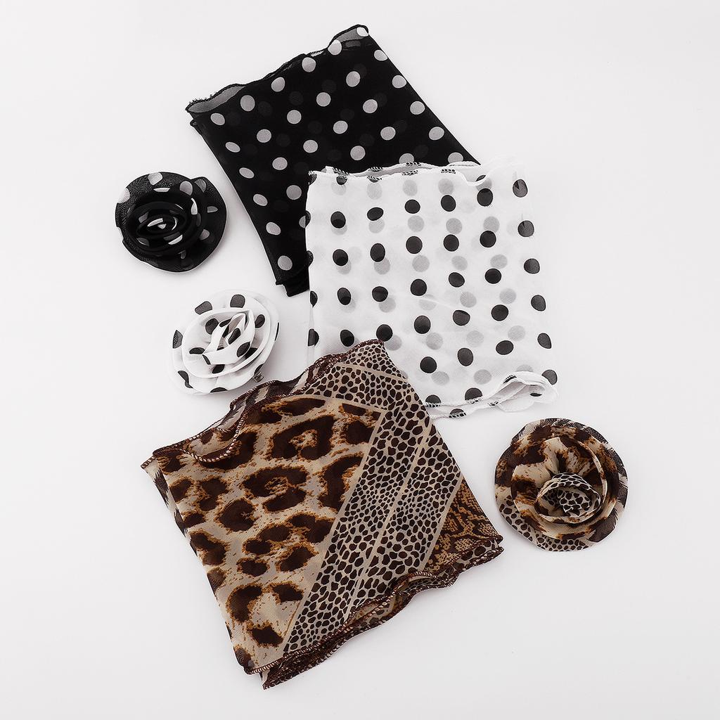 New Long Scarf High Grade Leopard Print Polka Dot Rose Fashion All Match Scarf Neck Decoration