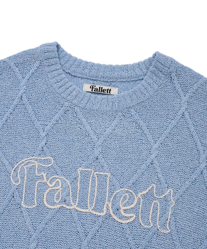 FALLETT Story Logo Argyle Summer Knit Sky Blue