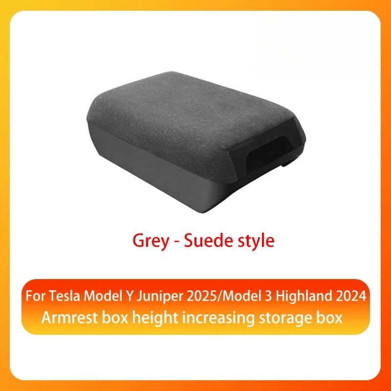 

Suede Center Armrest Storage Box For Tesla Model Y Juniper 2026 2026 Elbow Support Long Trip Sturdy Construction