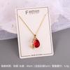 Luxury Drop Water Shaped Zircon Pendant Necklace Geometric Stainless Steel Choker Jewelry Birthday Gifts For Women Girls
