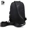 Men's Simple Travel Single Shoulder Messenger Bag Student Tide Brand Messenger Bag Small Bag Trend Leisure Small Solid Color Soft Chest Bag