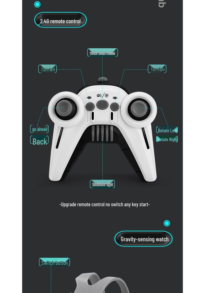 2.4G Gesture Sensing Remote Control Tank Car with Water Bomb Launch, Drifting, and Off-Road Racing for Kids