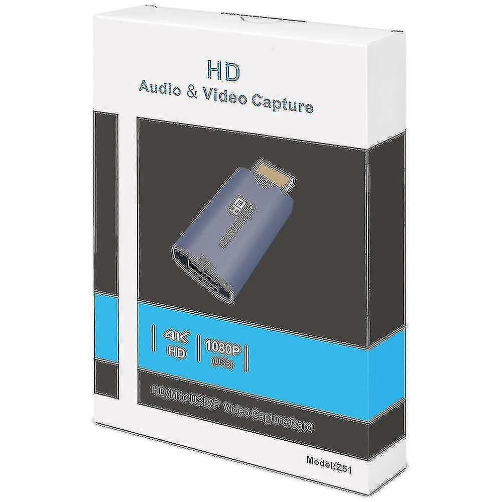 Z51 Usb Female To 4k Hdmi Male Audio Video Capture Card For Computer Live Streaming Broadcast