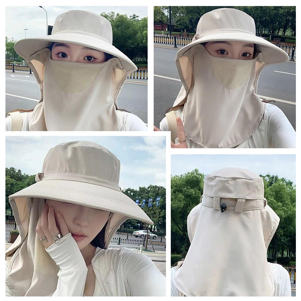 Summer Travel Sunshade Sunblock Hat For Women Full Coverage Large Eaves Empty Top Anti-UV Sun Hat Travel Beach Hat
