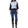 GANNI Color Block Fitted Striped V-Neck Sweater Women sweater Blue K2258-271