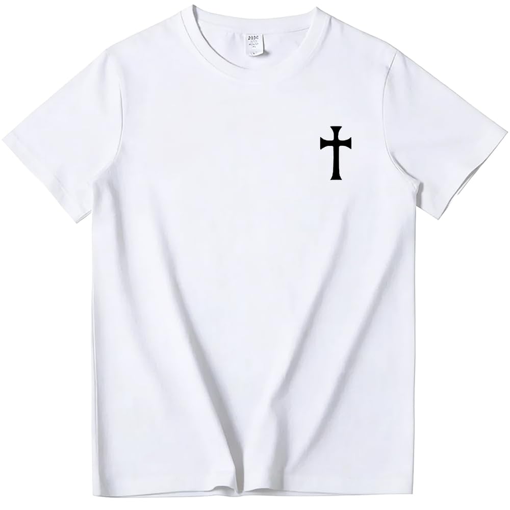 Jesus Cross T-Shirt Christ God Faith Christian Cross Shirt Casual Crew Neck Short Sleeve Graphic Tee Tops for Men Women