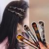 2 Pcs Large Leopard Print Hair Clips Duckbill Edge Clips Non-Slip Grip for Back Head Styling Women's Fashion Hairpins
