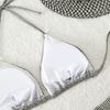Bikini Boxer de Espalda Descubierta Deseo Puro Traje de Baño con Lazo Dividido Estampado Pequeño Fresco