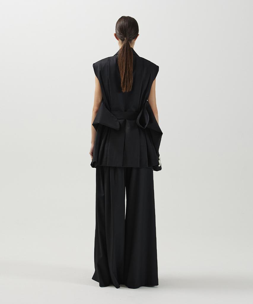 Meuameu Layered Pin Tuck Slacks
