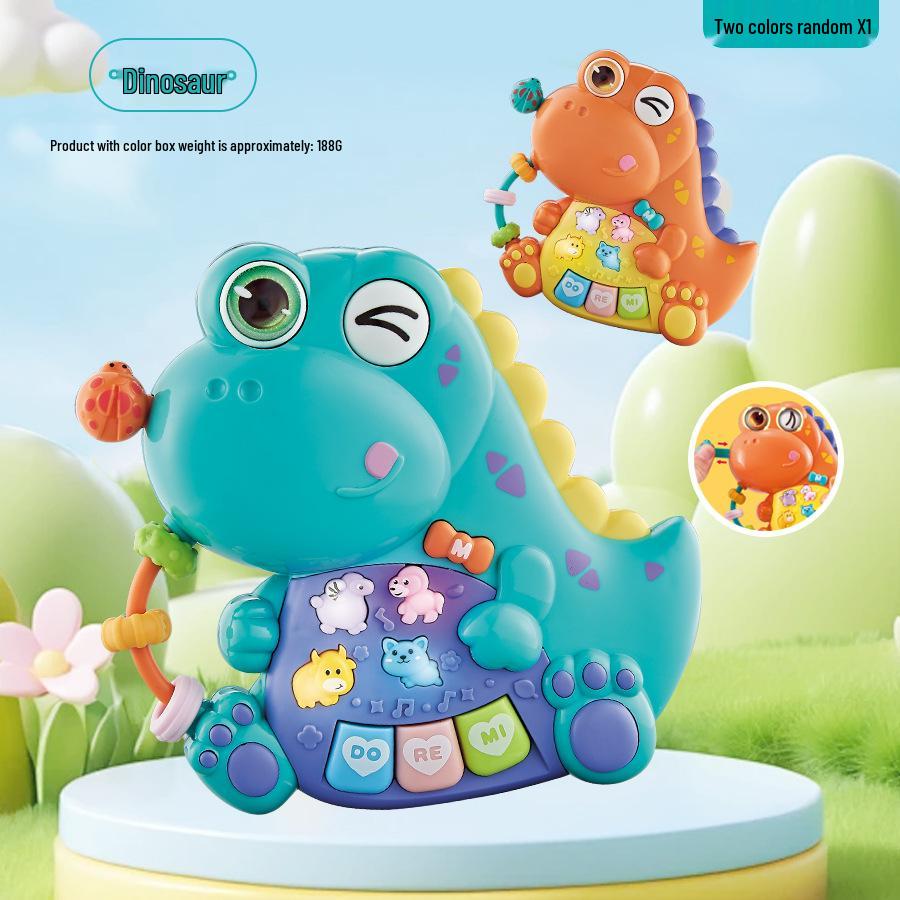 Multifunctional Dinosaur Electronic Organ Toy for Early Education - Sound and Light Piano with Cartoon Animals for Babies and Toddlers