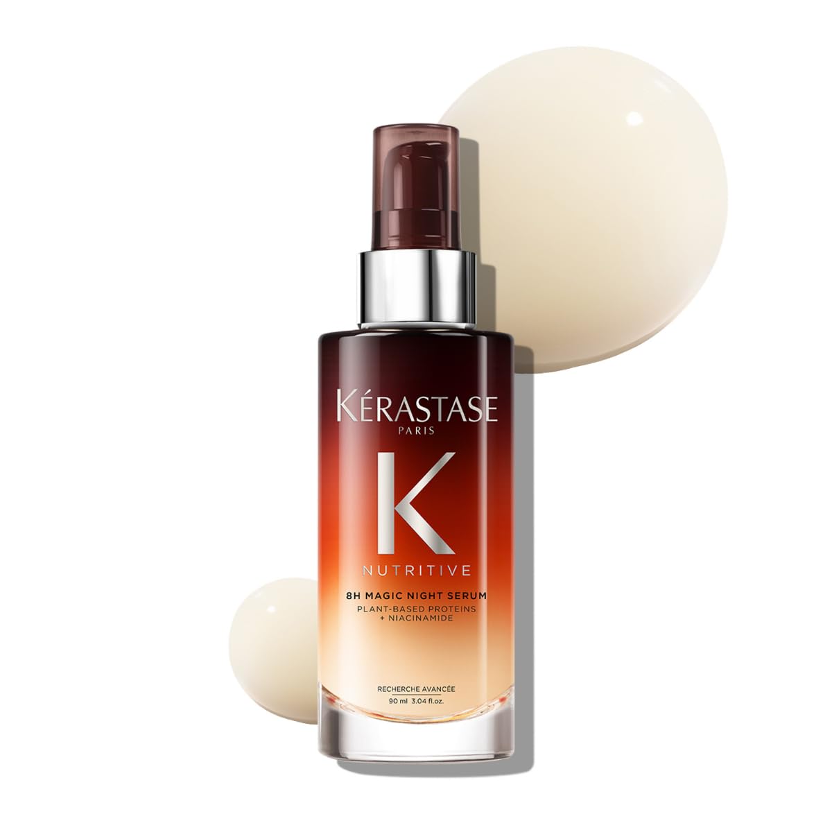 Kérastase Nutritive 8H Magic Night Hair Serum 90ml | Nourishing Overnight Hair Serum for Dry Hair | Infused with Plant-Based Proteins, Niacinamid