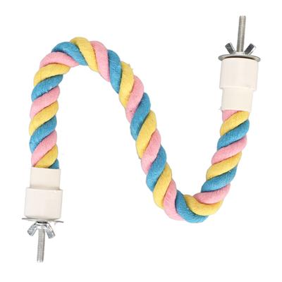 Vogel Baumwollseil Sitzstange Bunt Biegsam Sicher Klettern Papageienseilspielzeug für Wellensittiche Unzertrennliche