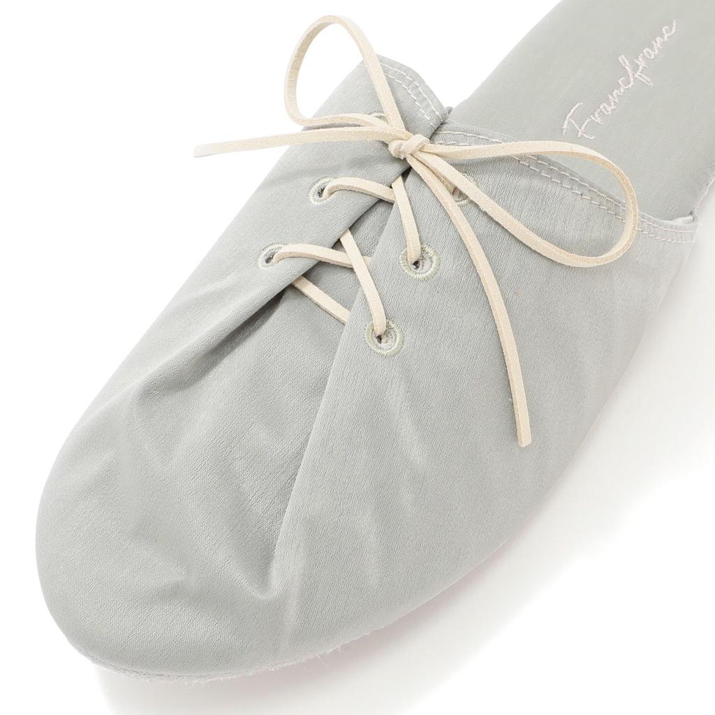 Francfranc Satin Room Antibacterial and Indoor Slippers Lace-Up Shoes, Mint, Deodorizing,