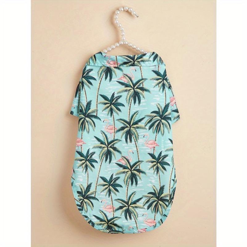 Hawaiian Beach Vacation Two Feet Button Up Pet Shirt With Collar For Cats And Dogs In Spring, Summer, Autumn