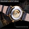 Forsining Erkek Moda Rahat İçi Boş Ay Evresi Oymalı İçi Boş Otomatik Mekanik Saat GMT1125-1-A