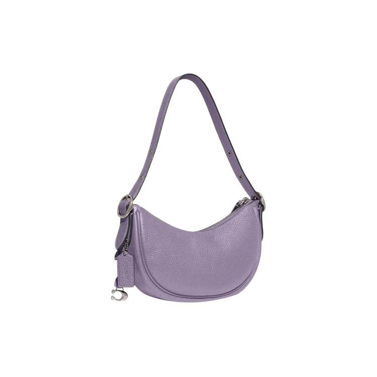 New COACH Luna Soft Pebbled Leather Portable Crossbody Bag Shoulder Bag Women's Purple CC439-LHVHM