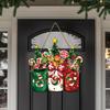 Christmas Door Hanging Wooden Christmas American Welcome Doorplate Wreath Pendant Hanging Decoration Sign Wall Decoration