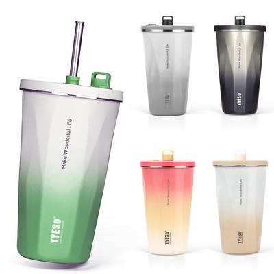 TYESO Tumbler with Straw, Stainless Steel, Wide Mouth, Vacuum Insulated, Suitable for Home, Office, and Outdoor Use, Available In Multiple Colors,