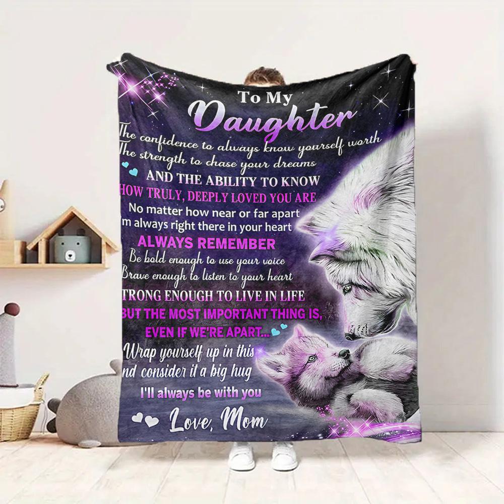 Love Daughter Flannel Blanket Throw Blanket Soft Warm Sofa Bed Camping Car Home Decor Unique Christmas Gift C930683