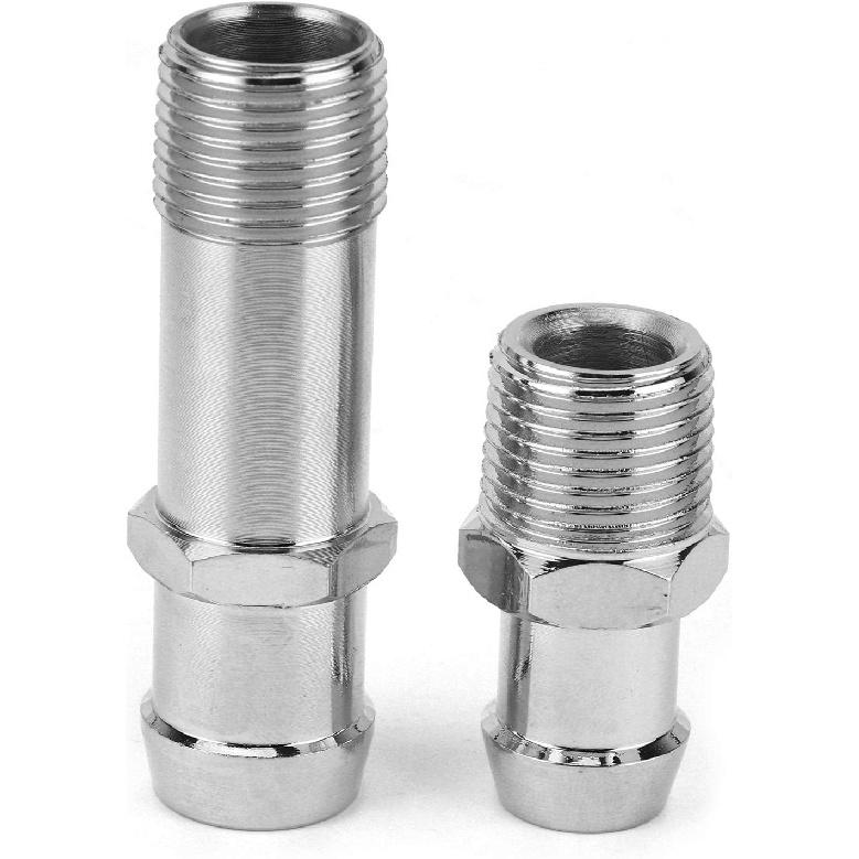 Heater Hose Fitting, 2Pcs Steel Heater Hose Connector for 3/4in 5/8in Intake, Universal Coolant Hose Connector Auto Car Accessory