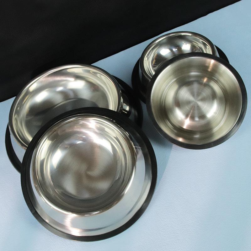 Stainless Steel Dog Bowl Anti-knock Medium and Large Dog Dog Basin Pet Products Non-slip and Drop-resistant Thickened Pet Bowl