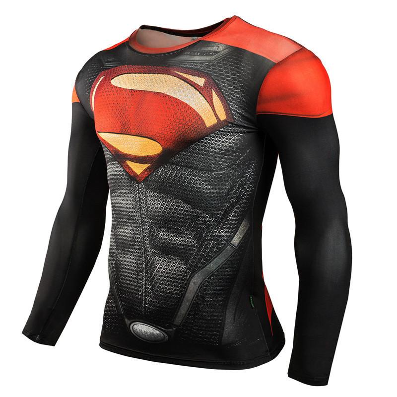 Spring and Autumn Round Neck 3D Superhero Series Printed Top Fashionable Casual Long Sleeved Men's T-shirts
