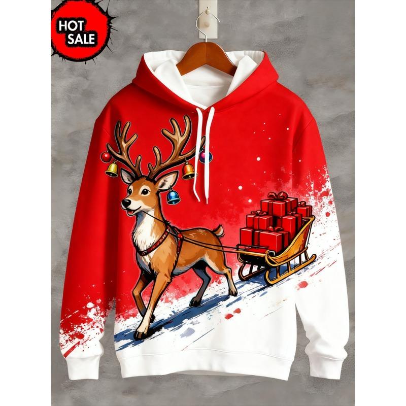 Funny Design Christmas Squirrel Deer 3D Printed Hoodies For Man Clothes Fashion New In Hoodie Santa Claus Cosplay Top Sweatshirt