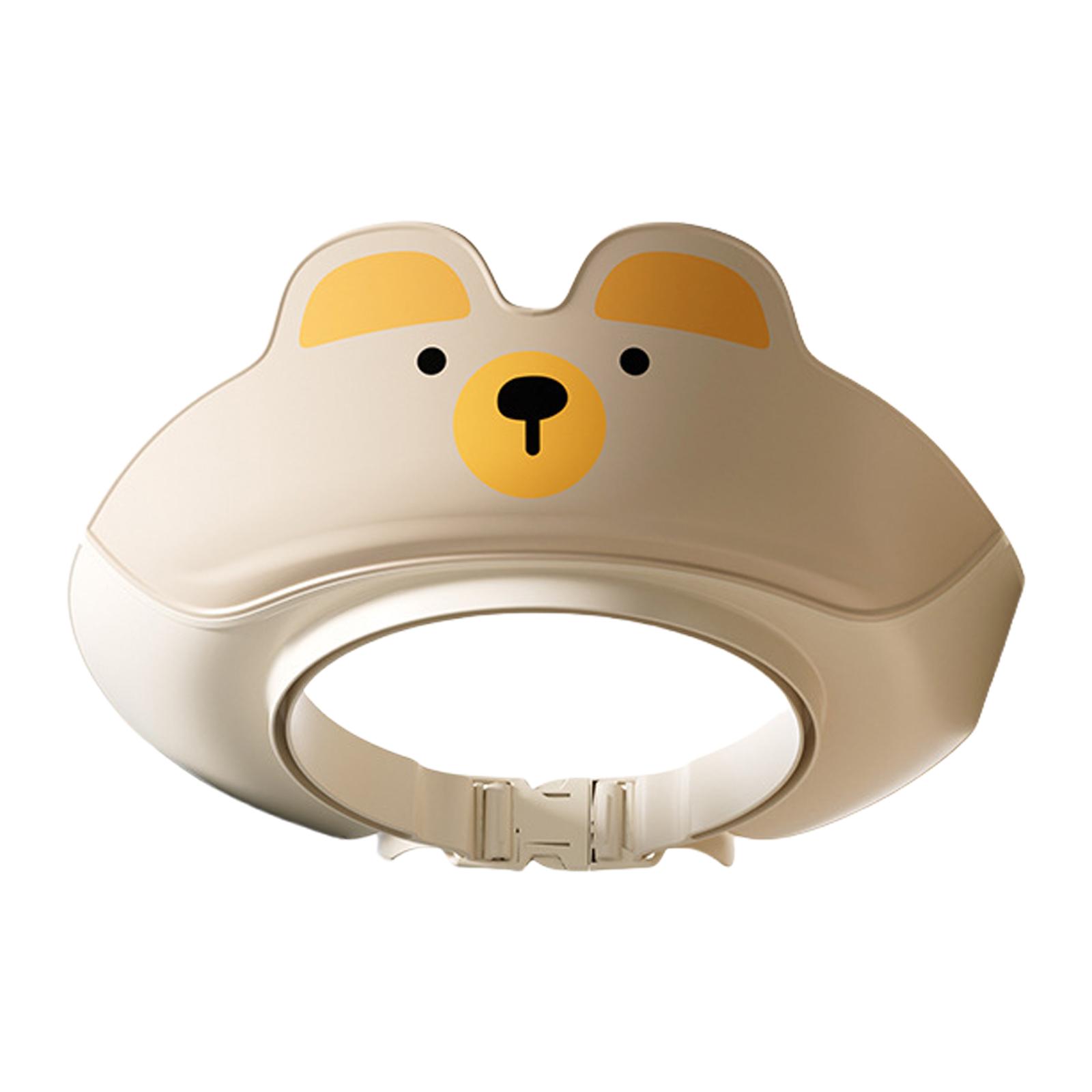 

Мультяшная шапочка для душа для детей, шапочка для купания младенцев, легкая шапочка для купания, защищает глаза и уши для мальчиков и девочек светло-коричневого