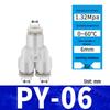 Pneumatic Nylon Air Hose Quick Connect Fittings: PU Straight, PY 5-Way, Cross 4-Way, PZA 3-Way, PE Connector with White/Blue Cap