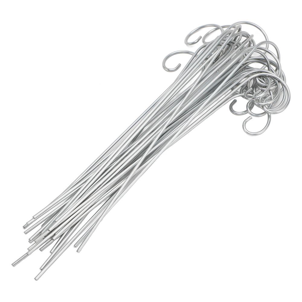 30Pcs 200mm Length Plant Label Hooks 2.0mm Diameter Stainless Steel Garden Markers Stake Durable Silver Garden Plant Sign Stake