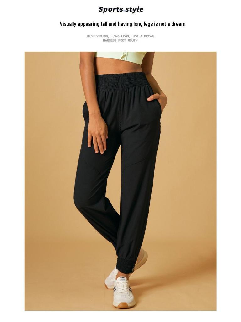 Women's Stylish Korean Cargo Yoga Pants - Elastic, Slimming, Perfect for Spring & Autumn