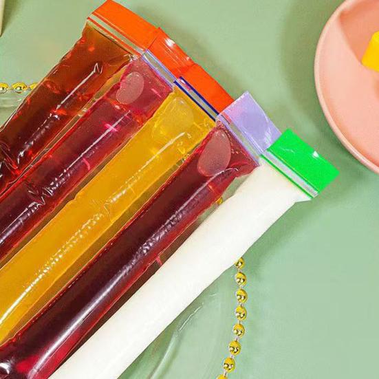 50/100 ks Jednorázové sáčky na nanuky Bez BPA Mrazicí tuby se zipovým uzávěrem a nálevkou Nepropustná DIY forma na nanuky na ledové nanuky Jogurt Džus Smoothie