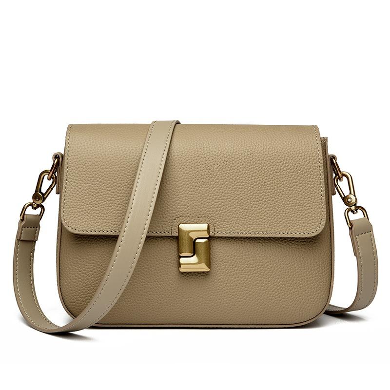 New first-layer cowhide tofu bag women's fashion underarm bag retro shoulder crossbody small square bag genuine leather women's bag