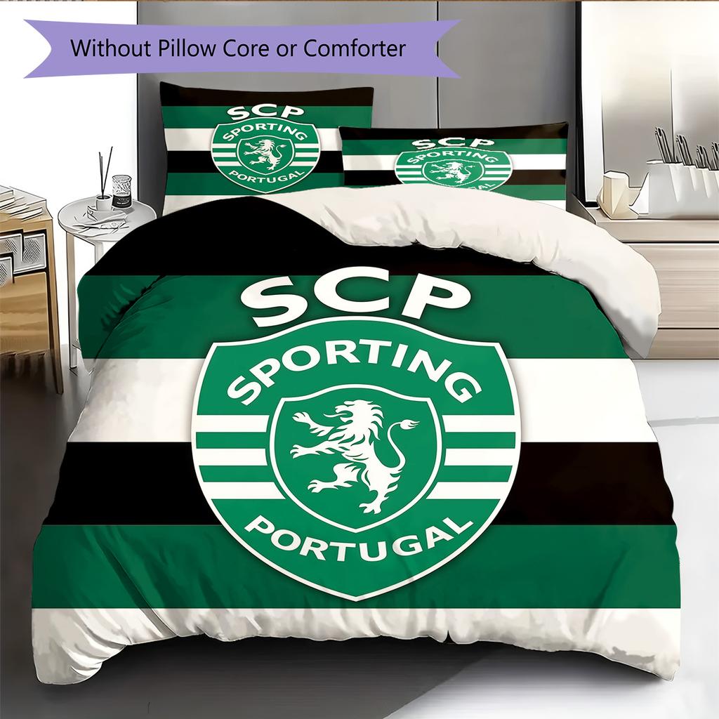 Sporting CP Pattern Bedding Quilt Set Home Decoration Gift (1 * duvet cover + 2 * pillowcase without core)