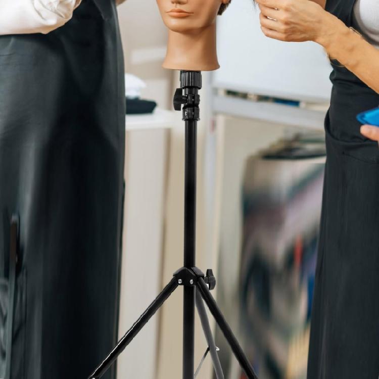 Salon Adjustable Height Wig Holder Stand With NonSlip Tripod Base For Precise Haircutting Practice Foldable Rustproof