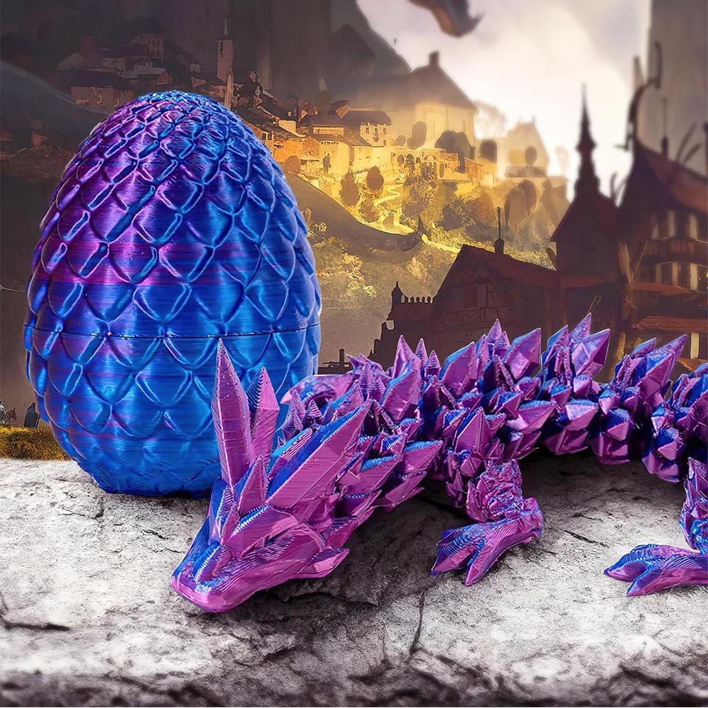 3D Printed Dragon Articulated Dragon Toys Purple For Home Office Accessories