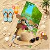 Masha and The Bear Print Beach Towel, Versatile Lightweight Absorbent Beach Towel for Pool Surf Yoga Bathroom, Perfect Birthday Holiday Gift
