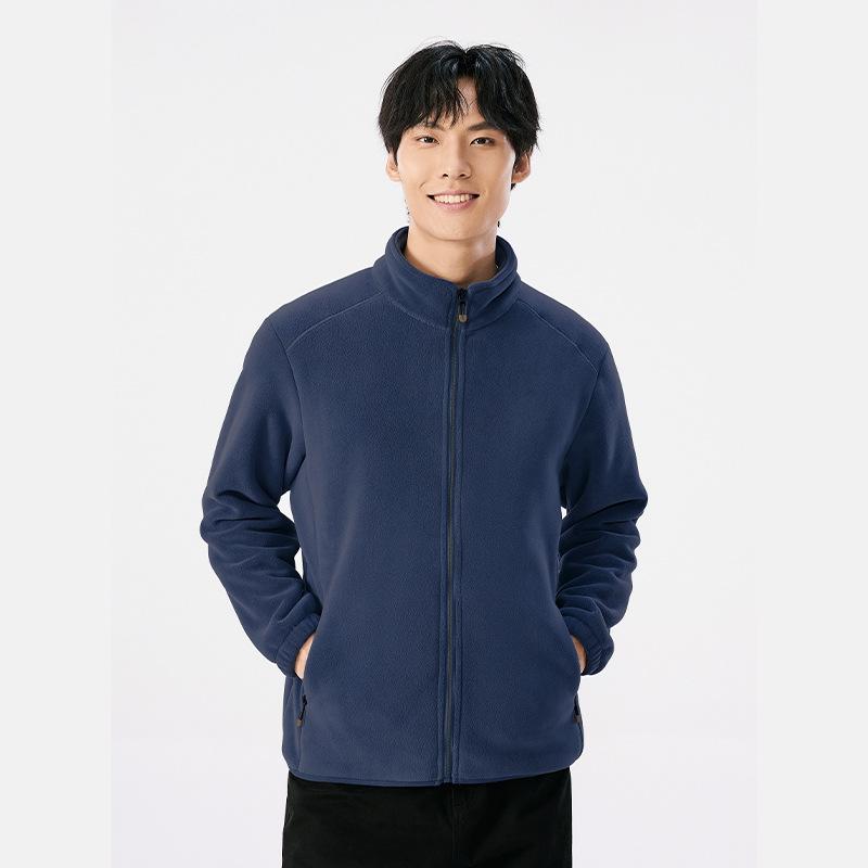 Warme Outdoor-Fleecejacke Aurui Damen-Fleecepullover Herbst und Winter Herren Stehkragen-Cardigan lässiges Korallenfleece