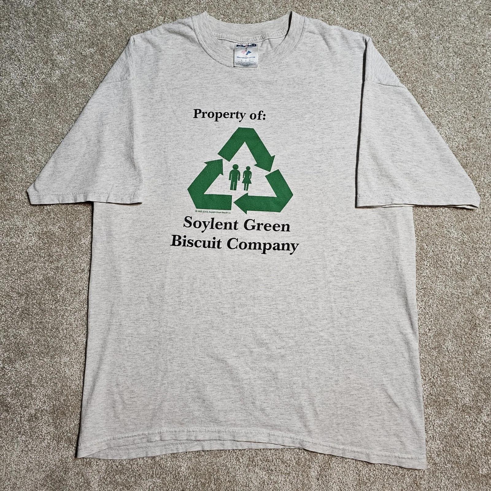 Vintage Y2k Soylent Green Biscuit Company T-shirt Mens L Movie Promo 2002 Grunge M