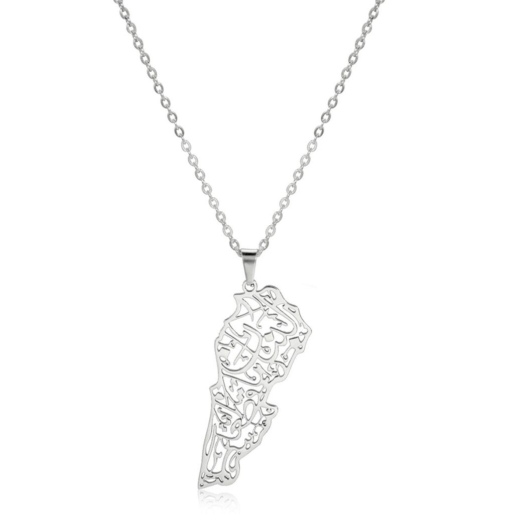 Hollow Out Lebanon Charm Neckchain Versatile Titaniums Steel Necklace Adjustable Length Clavicle Chain for Parties