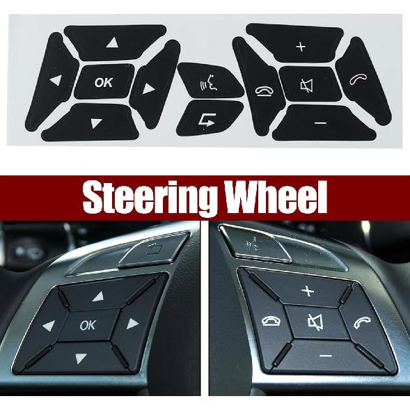 Car Interior Stickers Button Decal Compatible with Mercedes Benz GLK350 C Class CLS C218 SLK W172 W204 W212 W218 W207 Steering Wheel A/C Air